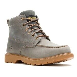 Wolverine Floorhand Moc Toe 6" Work Boots Size US 10M Grey Leather Soft Toe NWP